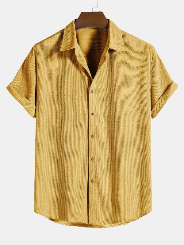 Short-Sleeved Corduroy Button Up Shirt & Shorts - Image 20