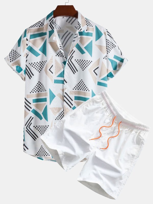 Geometric Print Shirt & Swim Shorts - Image 3