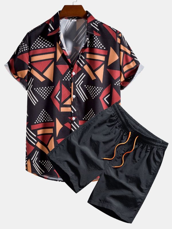 Geometric Print Shirt & Swim Shorts - Image 2