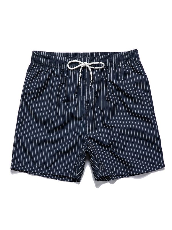 Palm Tree Print Button Up Shirt & Striped Print Swim Shorts - Image 4