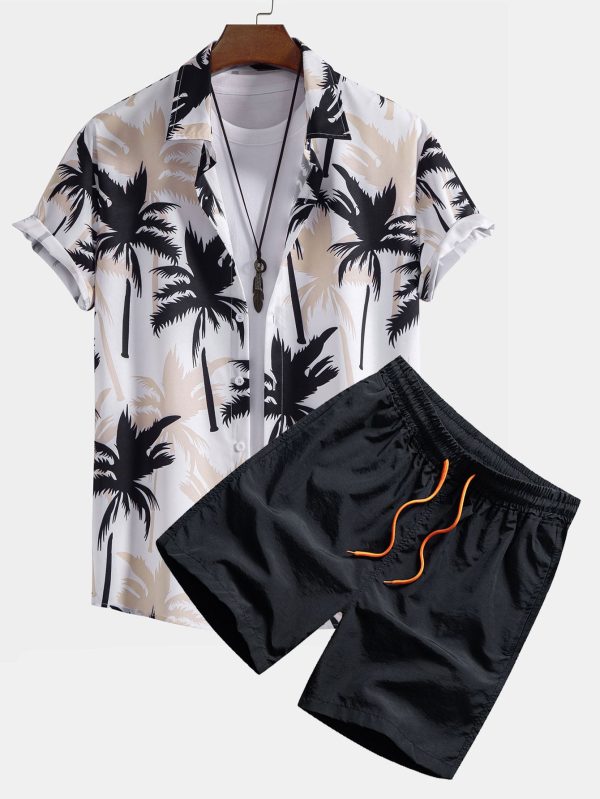 Palm Tree Print Button Up Shirt & Swim Shorts - Image 2