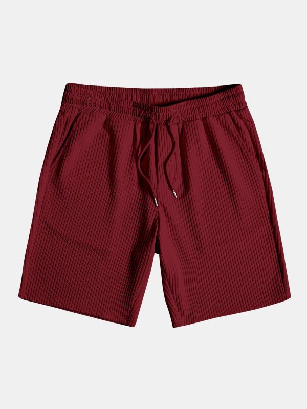 Muscle Fit Ribbed Stand Collar Shirt & Shorts - Image 22