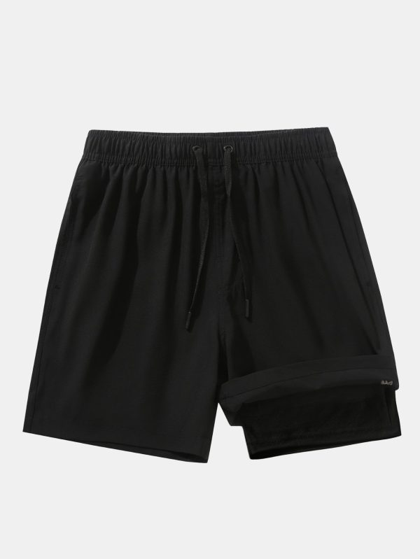 2 In 1 Drawstring Pocket Quick Dry Swim Shorts - Image 19