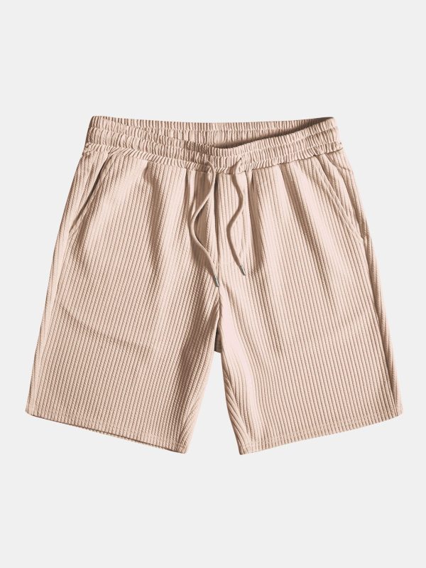Muscle Fit Ribbed Stand Collar Shirt & Shorts - Image 23