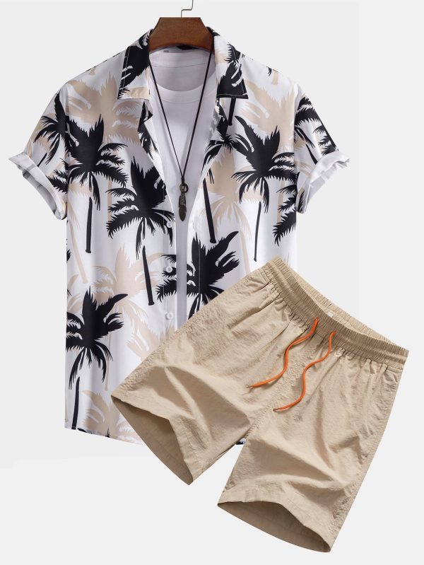 Palm Tree Print Button Up Shirt & Swim Shorts - Image 4