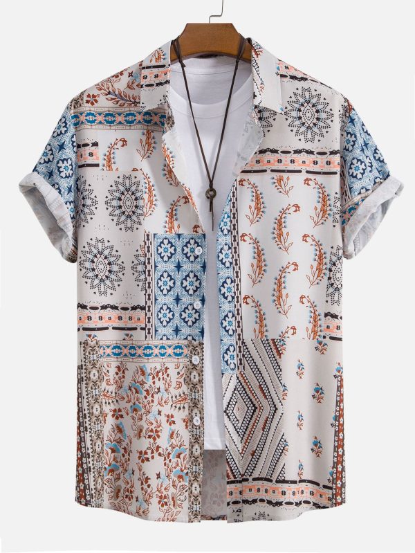 Scarf Print Button Up Shirt & Swim Shorts - Image 5