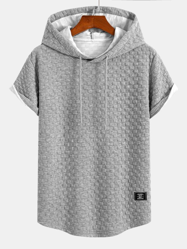 Checkerboard Jacquard  Arc Hem Hooded T-Shirt & Checkerboard Jacquard Shorts - Image 8