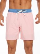 2 In 1 Solid Color Drawstring Swim Shorts With Pocket