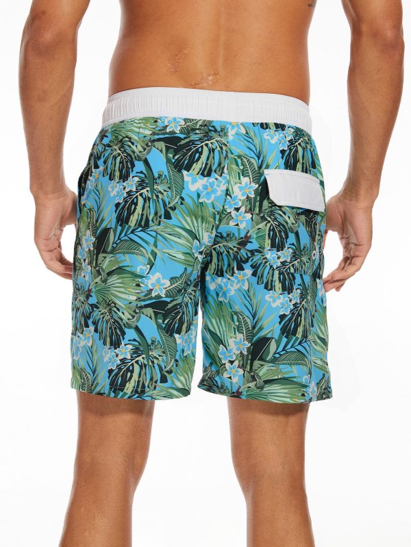 2 In 1 Contrast Tropical Print Swim Shorts - Image 3