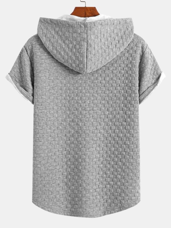 Checkerboard Jacquard  Arc Hem Hooded T-Shirt & Checkerboard Jacquard Shorts - Image 9