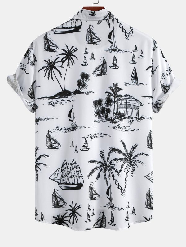 Island Sailing Print Button Up Shirt & Swim Shorts - Image 7