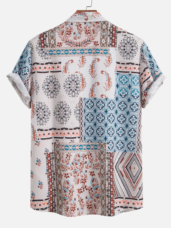 Scarf Print Button Up Shirt & Swim Shorts - Image 6