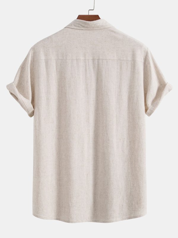Linen Rayon Blend Button Up Shirt & Straight Leg Linen Pants - Image 11
