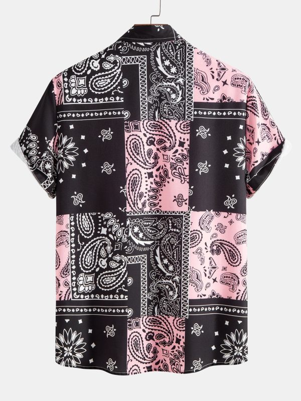 Paisley Print Button Up Shirt #Random pattern design# & Swim Shorts - Image 8