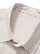 Linen Rayon Blend Button Up Shirt & Straight Leg Linen Pants