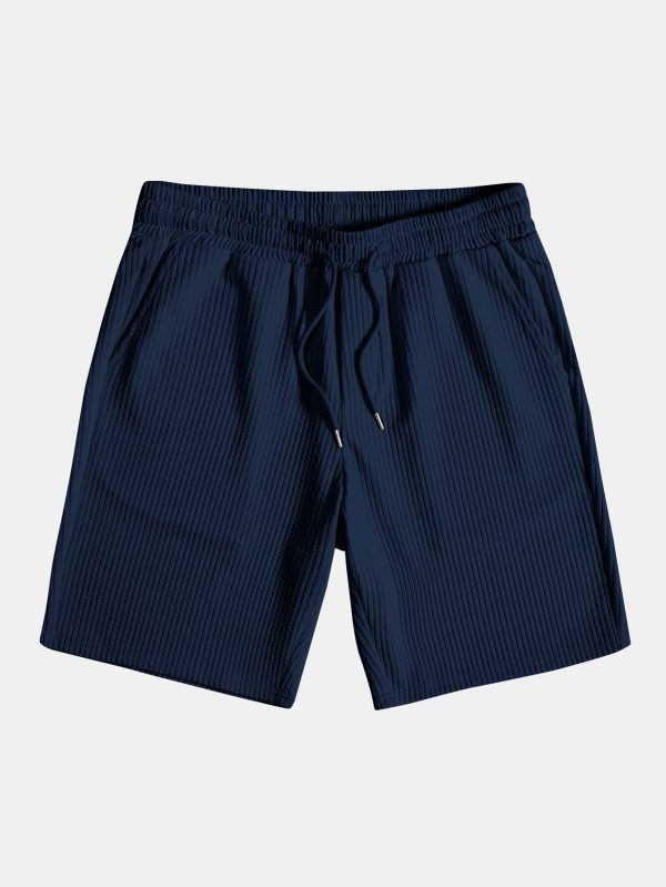 Muscle Fit Ribbed Stand Collar Shirt & Shorts - Image 21