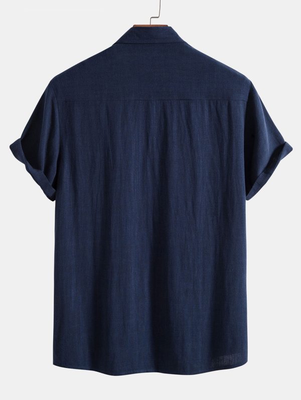 Linen Rayon Blend Button Up Shirt & Straight Leg Linen Pants - Image 9