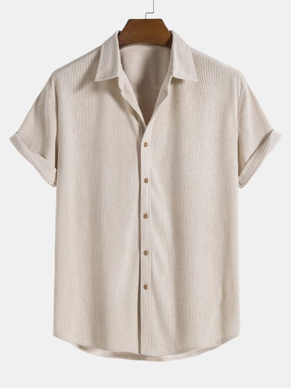 Short-Sleeved Corduroy Button Up Shirt & Shorts - Image 7