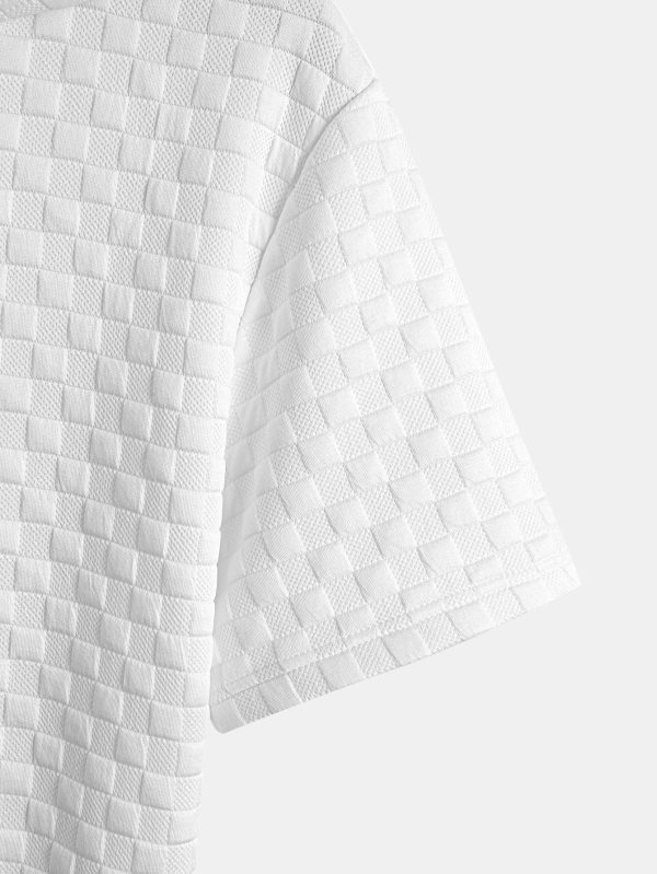 Checkerboard Jacquard  Arc Hem Hooded T-Shirt & Checkerboard Jacquard Shorts - Image 17