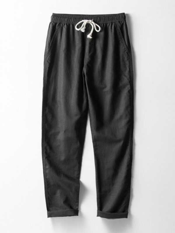 Linen Rayon Blend Button Up Shirt & Straight Leg Linen Pants - Image 19