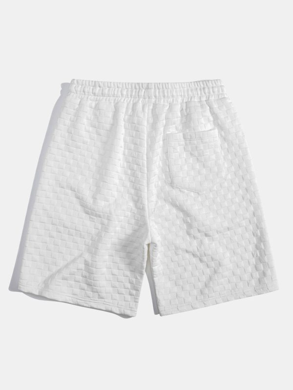 Checkerboard Jacquard  Arc Hem Hooded T-Shirt & Checkerboard Jacquard Shorts - Image 11