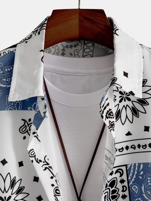 Paisley Print Button Up Shirt #Random pattern design# & Swim Shorts - Image 5