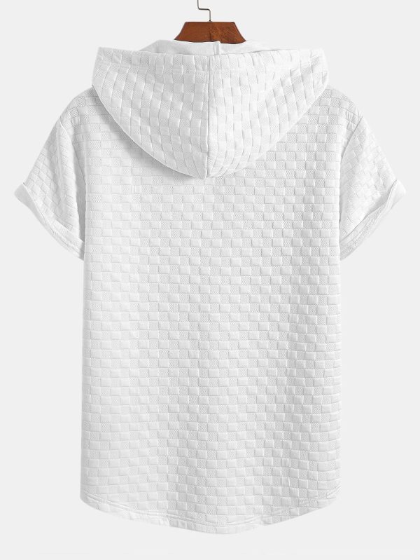Checkerboard Jacquard  Arc Hem Hooded T-Shirt & Checkerboard Jacquard Shorts - Image 5