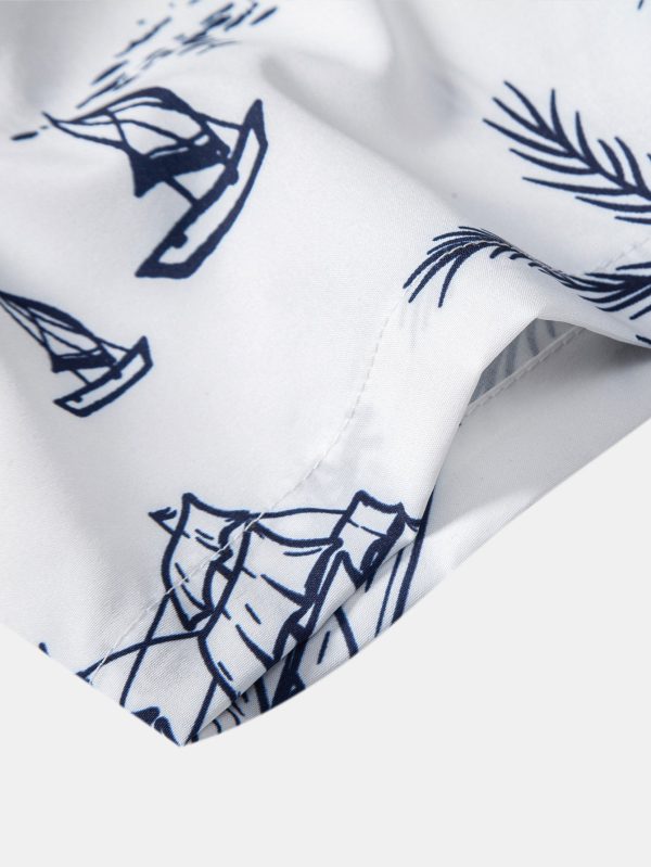 Island Sailing Print Button Up Shirt & Swim Shorts - Image 19