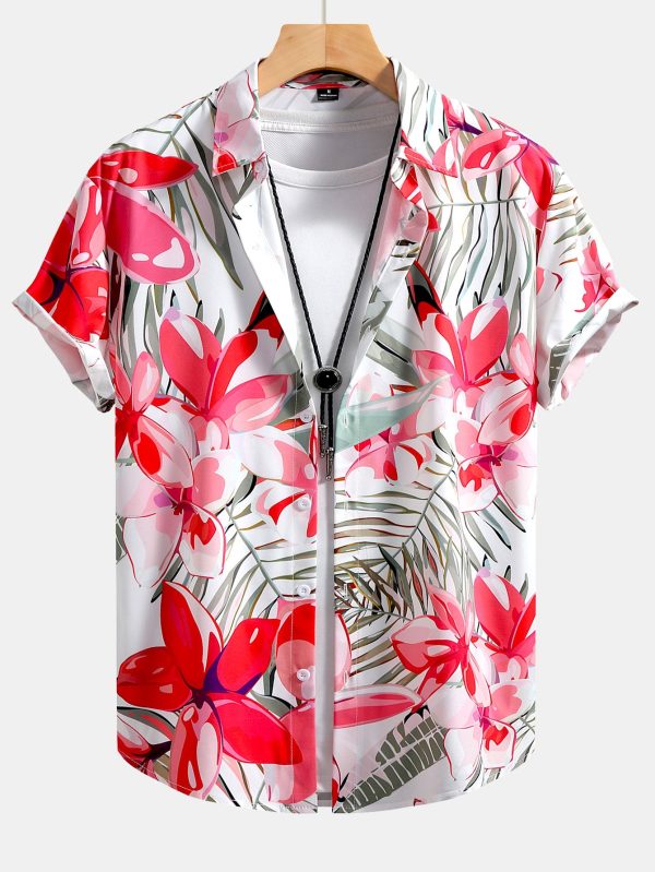 Flower Plants Print Button Up Shirt & Swim Shorts - Image 10