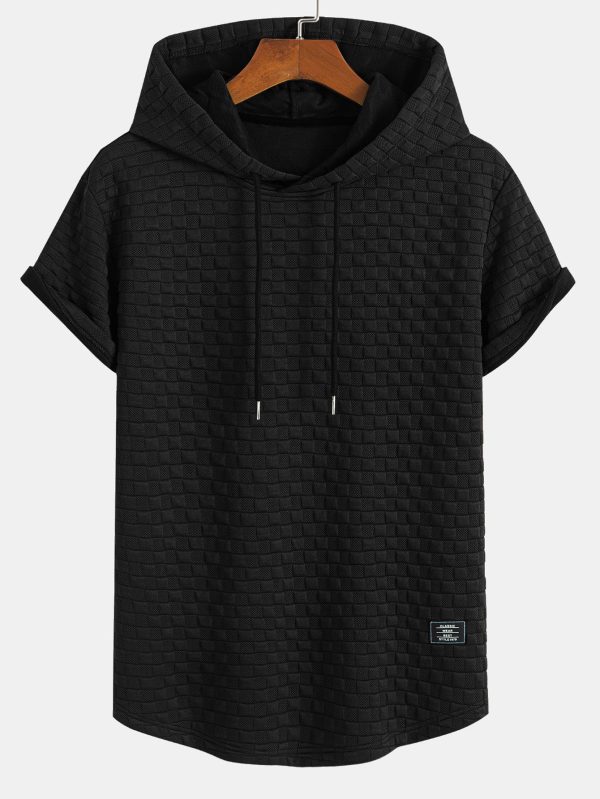 Checkerboard Jacquard  Arc Hem Hooded T-Shirt & Checkerboard Jacquard Shorts - Image 6