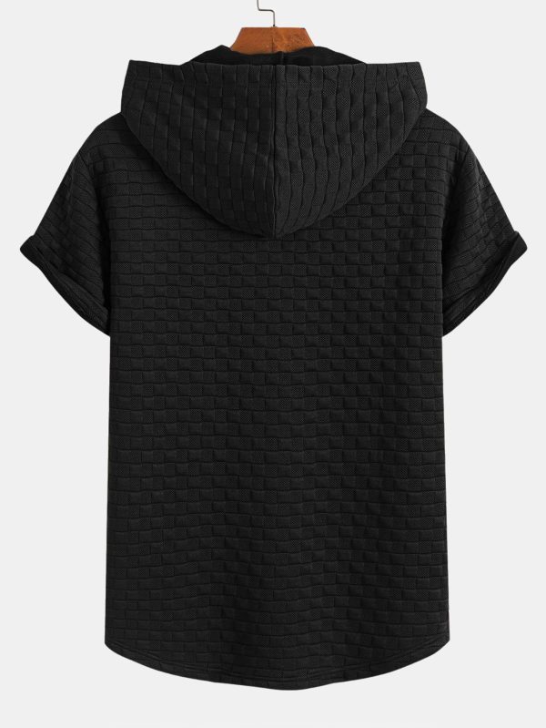 Checkerboard Jacquard  Arc Hem Hooded T-Shirt & Checkerboard Jacquard Shorts - Image 7