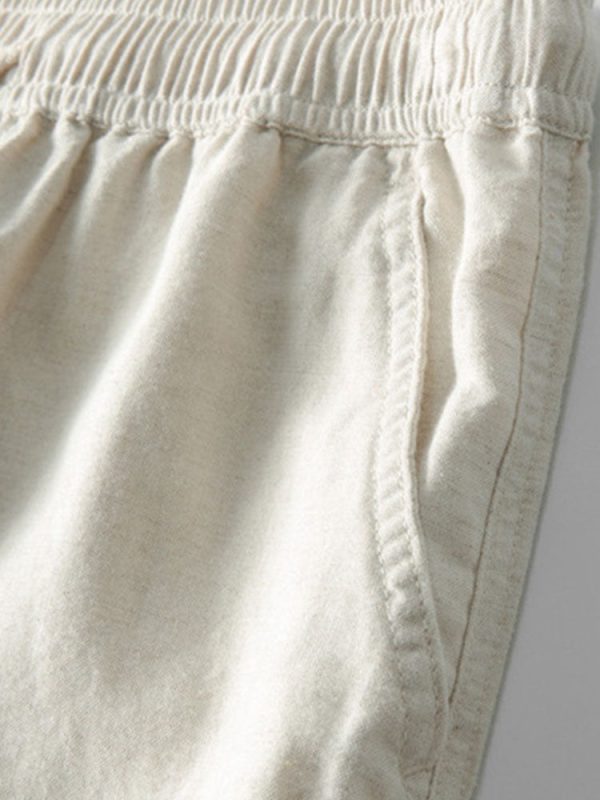 Linen Rayon Blend Button Up Shirt & Straight Leg Linen Pants - Image 21