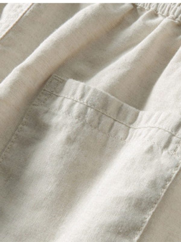 Linen Rayon Blend Button Up Shirt & Straight Leg Linen Pants - Image 22