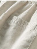 Short Sleeve Stand Collar Shirt & Straight Leg Linen Pants