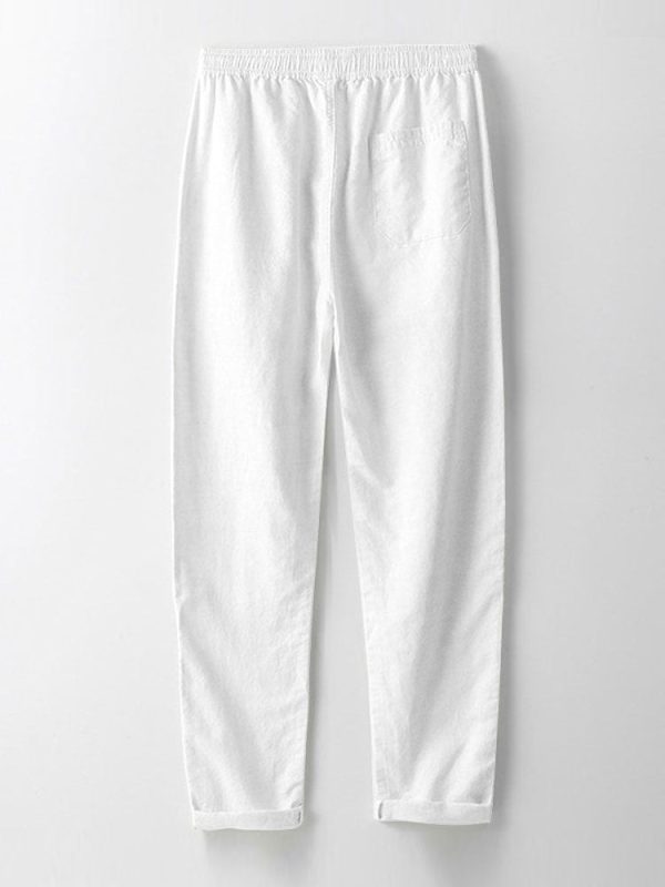 Linen Look Short Sleeve Basic Shirts & Straight Leg Linen Pants - Image 9