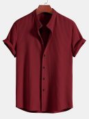 Muscle Fit Ribbed Stand Collar Shirt & Shorts