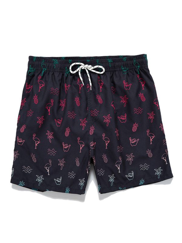 Flamingo Tropical Print Swim Shorts