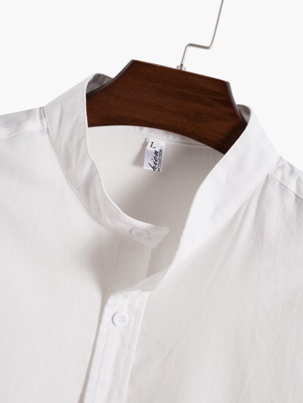 Linen Look Short Sleeve Basic Shirts & Straight Leg Linen Pants - Image 5