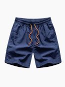 Regular Fit Palm Trees Silhouette Print Cotton T-Shirt & Swim Shorts