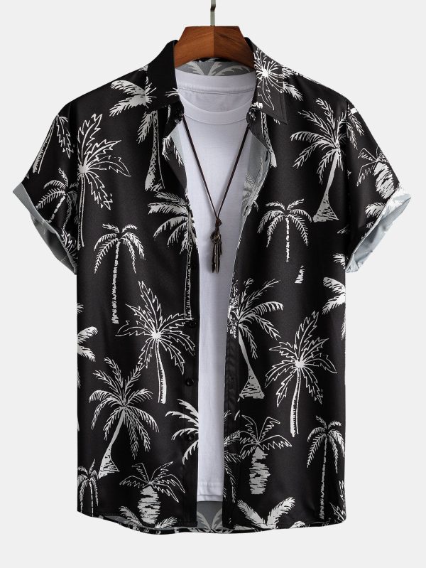 Palm Tree Print Button Up Shirt & Swim Shorts - Image 4