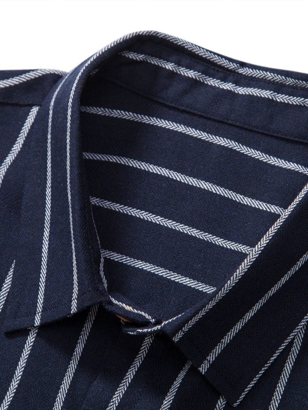 Cotton Blend Striped Button Up Shirt & Straight Leg Linen Pants - Image 14
