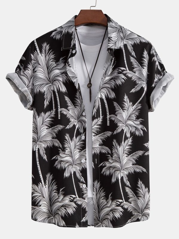 Palm Tree Print Button Up Shirt & Swim Short - Image 6