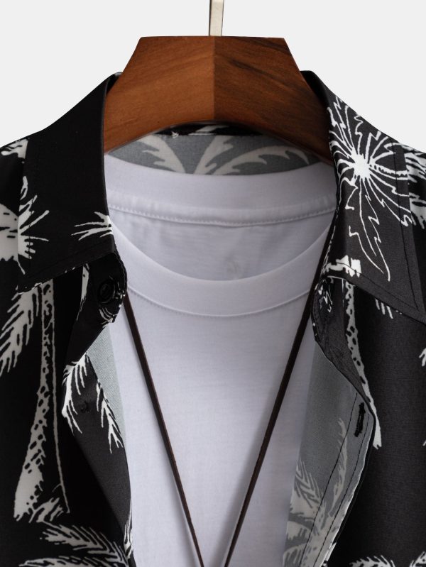 Palm Tree Print Button Up Shirt & Swim Shorts - Image 12