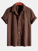 Short Sleeve Corduroy Cuban Shirt & Shorts