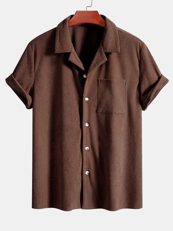 Short Sleeve Corduroy Cuban Shirt & Shorts - Image 6
