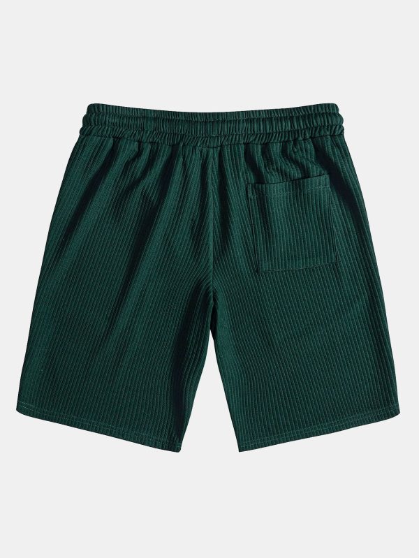 Muscle Fit Ribbed Stand Collar Shirt & Shorts - Image 18