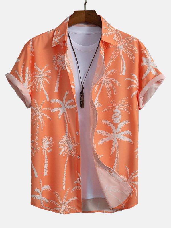 Palm Tree Print Button Up Shirt & Swim Shorts - Image 5