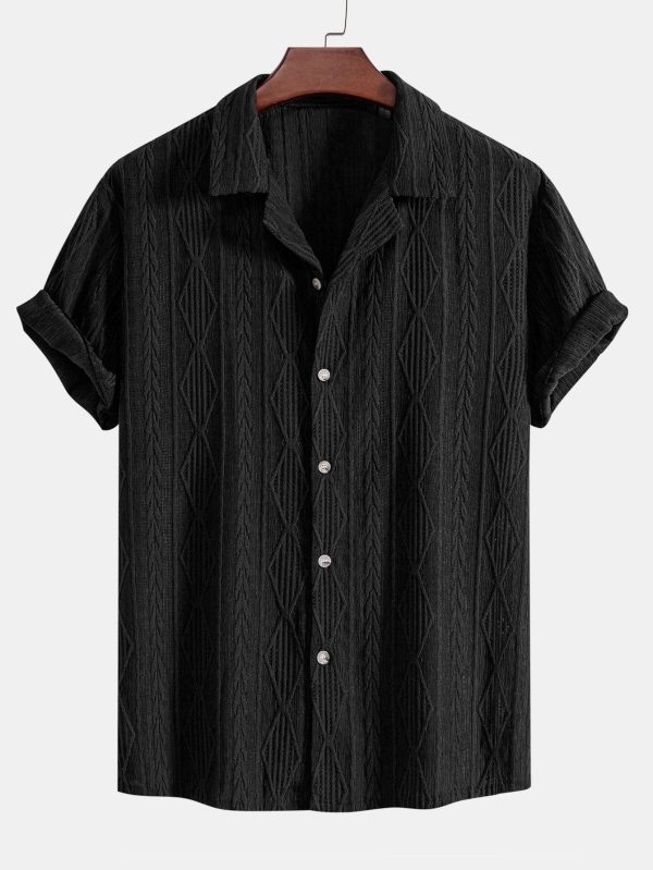 Geometric Jacquard Cuban Shirt & Straight Leg Linen Pants - Image 8