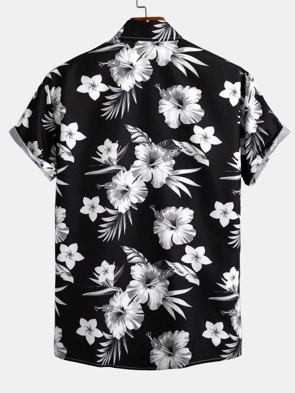 Tropical Floral Print Button Up Shirt & Swim Shorts - Image 6