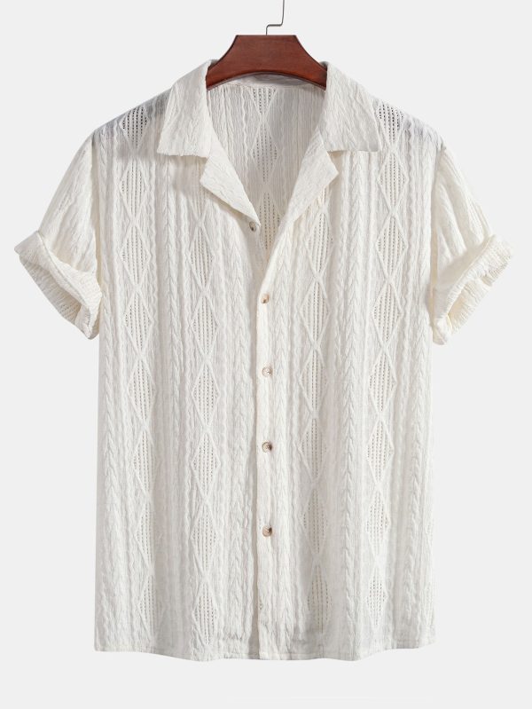 Geometric Jacquard Cuban Shirt & Straight Leg Linen Pants - Image 7